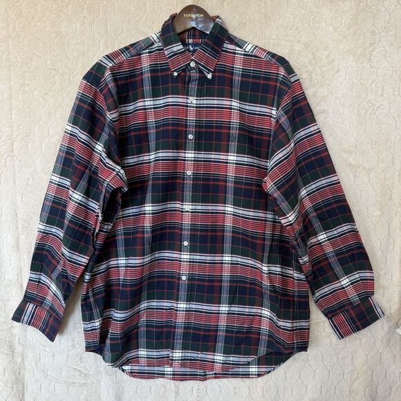 VINTAGE Polo‎ Ralph Lauren Plaid 100% Cotton Men's Button Up Long Sleeve Sz L - Picture 8 of 11